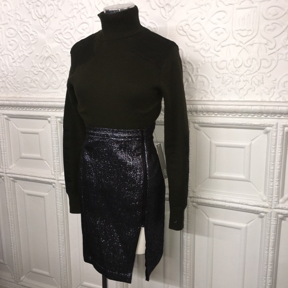 Aqua Dresses & Skirts - NWT Aqua Metallic Blue Pencil Skirt w/Front Zipper Aqua Dresses & Skirts - NWT Aqua Metallic Blue Pencil Skirt w/Front Zipper